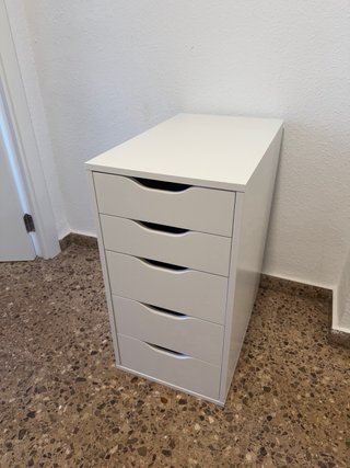 Mesita de Noche y Cajonera Blanca