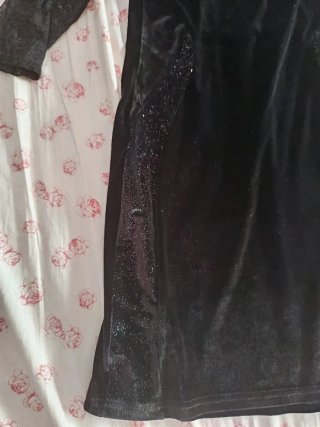 Vestido Terciopelo Negro Encaje