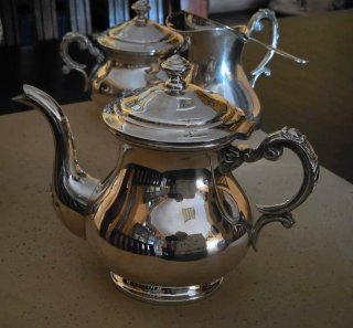 Juego de té plata años 50