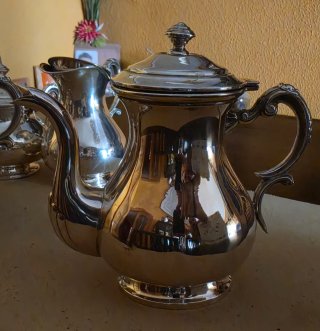 Juego de té plata años 50