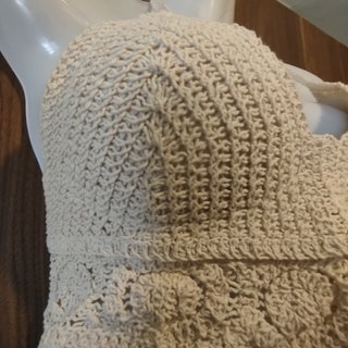 Top de crochet beige