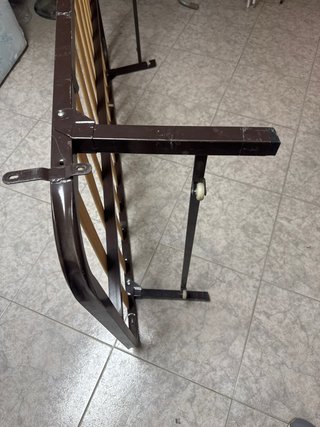 Somier de cama de 90 metálico con lamas de madera