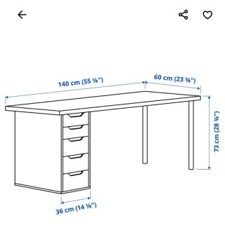 Escritorio Ikea madera y blanco