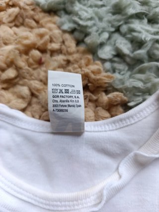 Vestido blanco algodón con mariposa 3-6 meses Roly