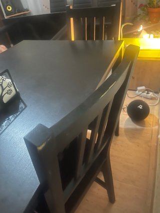 Mesa Comedor Negra con 4 Sillas Ikea