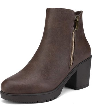 Botines Tacon Ancho Marrones Talla 41.5