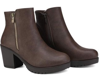 Botines Tacon Ancho Marrones Talla 41.5