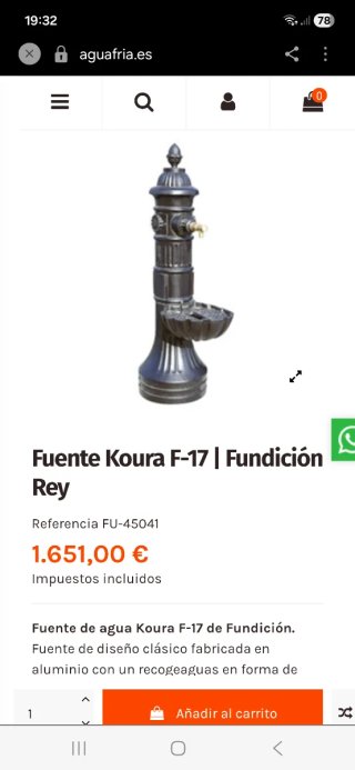 Fuente de jardín de aluminio