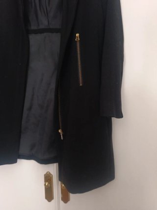 Chaqueta tres cuartos negra mujer