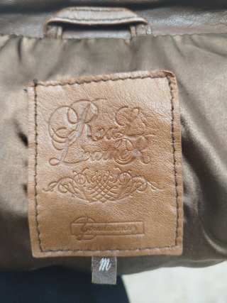 Chaqueta de cuero marrón vintage