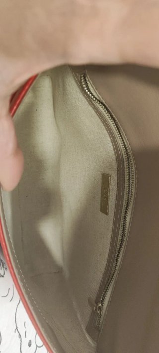 Bolso Carolina Herrera Piel Rojo Dorado