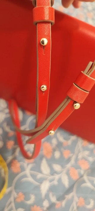 Bolso Carolina Herrera Piel Rojo Dorado