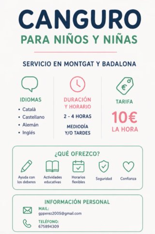 Servicios de cuidado de niños.
