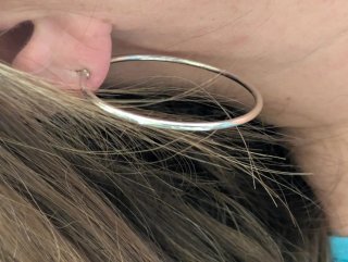 Pendientes Aro Oro 18k blanco