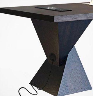 Mesa comedor diseño madera maciza y cristal ahumad