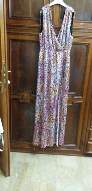 Vestito lungo maculato rosa taglia S/M