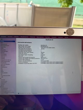 MacBook Air Argento 13" versione 12.7.6 anno 2017