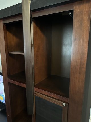 Vitrina de salón madera y cristal