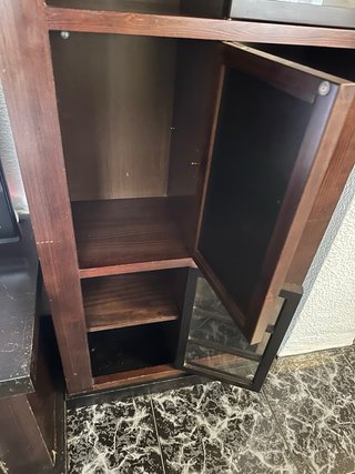 Vitrina de salón madera y cristal