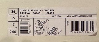 Sandalias Geox Seyla tacón tachuelas rojo 36