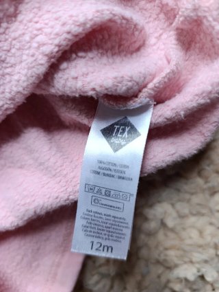 Chaqueta bebé rosa algodón 12 meses Tex