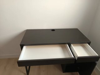 Escritorio Ikea Micke Marrón Oscuro/Negro