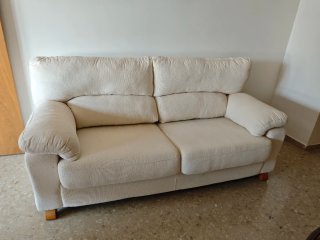 Sofá de pana beige 195cm
