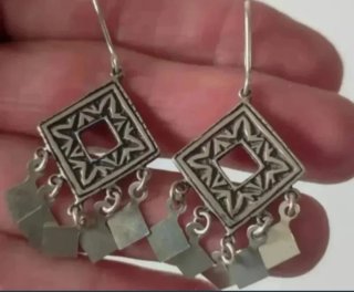 Pendientes Plata Ley Diseño Étnico