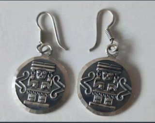 Pendientes Plata Ley Diseño Étnico