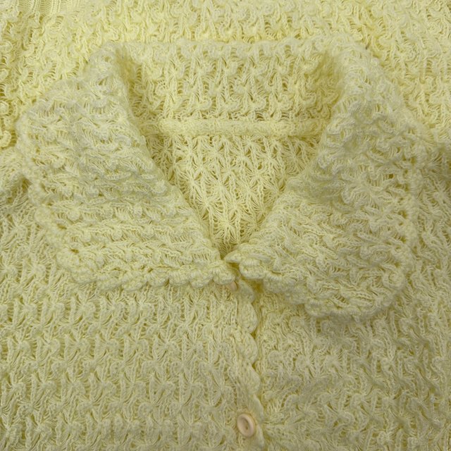 Vintage Pastel Yellow Knit Cardigan