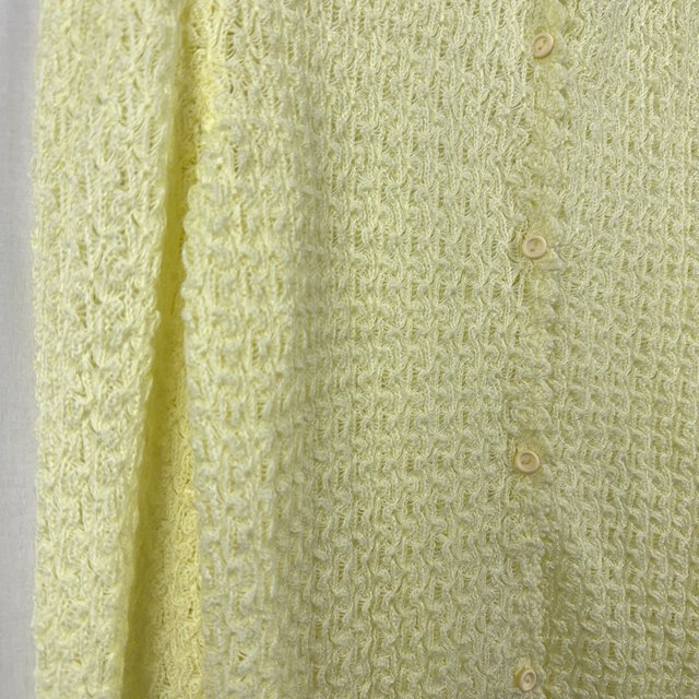 Vintage Pastel Yellow Knit Cardigan