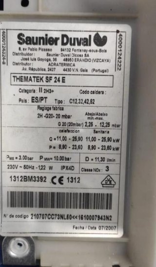 RECAMBIOS / DESPIECE SAUNIER THEMA TEK SF24 E