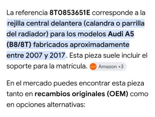 Parrilla Audi 5 (B8/8T) 2007-2017