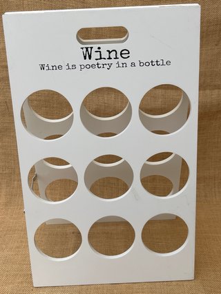 Espositore per vino in legno bianco