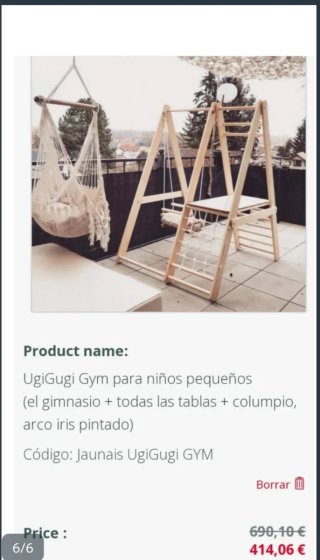 Gimnasio infantil madera ¡OPORTUNIDAD!