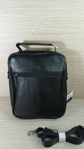 Bolso bandolera piel hombre negro