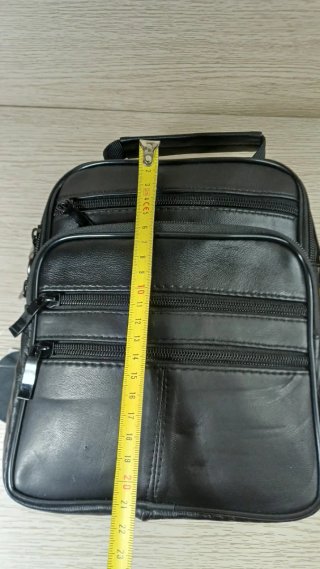 Bolso bandolera piel hombre negro