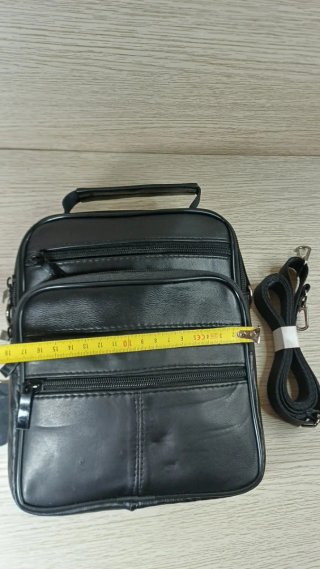Bolso bandolera piel hombre negro