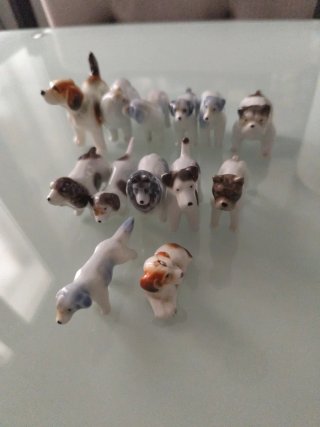 Lote 13 Perritos Porcelana Miniatura