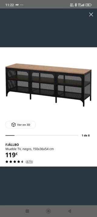 Mueble TV FJÄLLBO Negro/Madera