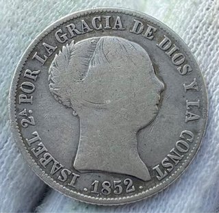 Moneda PLATA 4 Reales 1852 Madrid. ISABEL II