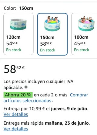Piscina infantil 150 cm sin estrenar