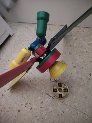 Lámpara Techo Ventilador Multicolor