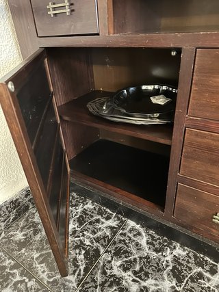 Vitrina Cristalera Grande Madera Oscura wengue