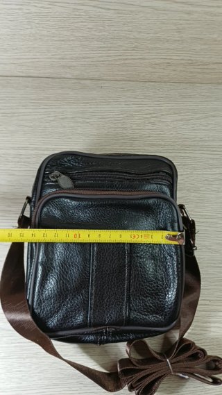 Bolso Piel Hombre Bandolera Marrón Auténtico