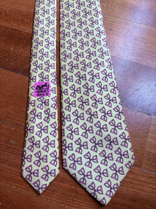 Cravatta Hermès Giallo Rosa