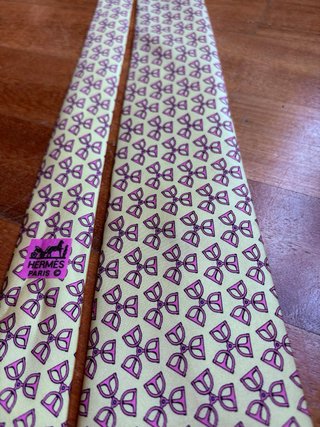 Cravatta Hermès Giallo Rosa