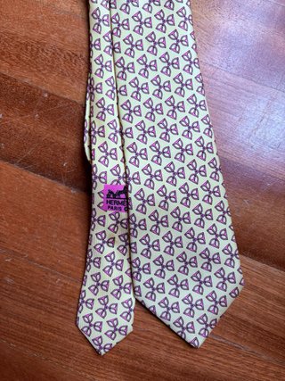 Cravatta Hermès Giallo Rosa