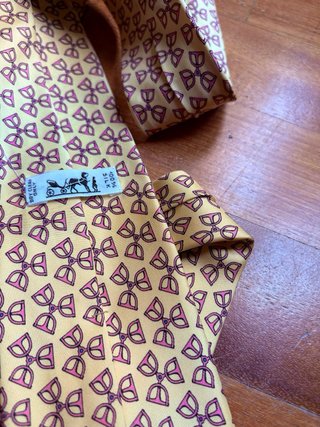 Cravatta Hermès Giallo Rosa