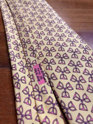 Cravatta Hermès Giallo Rosa